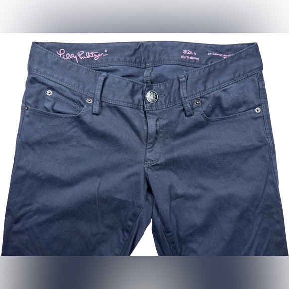 Lilly Pulitzer Worth Skinny Pant Low Rise Black Women’s 4 - Picture 5 of 13